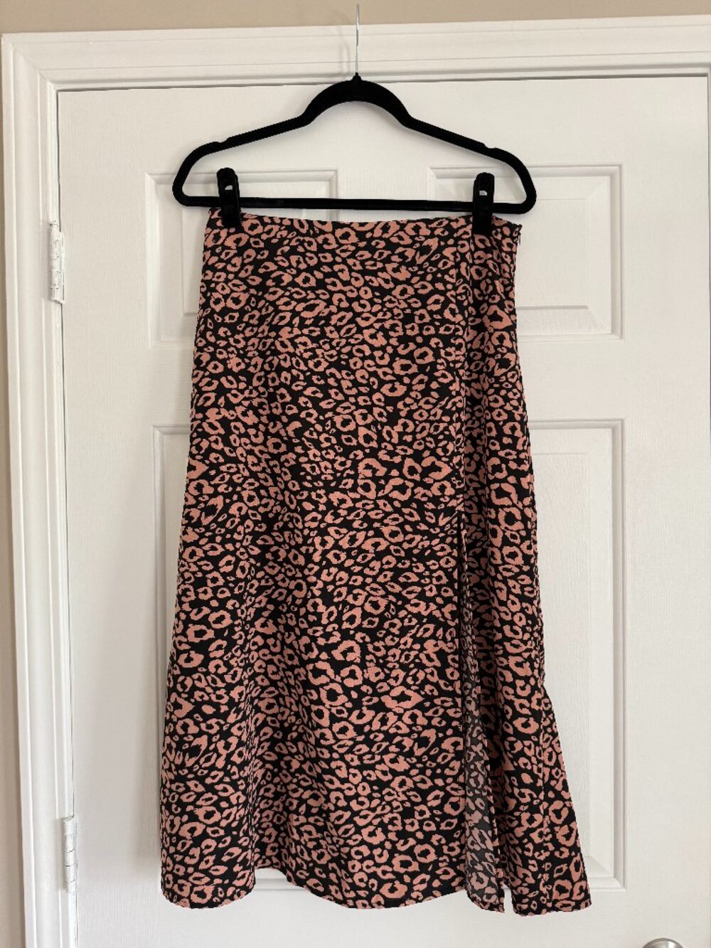 cheetah print midi skirt